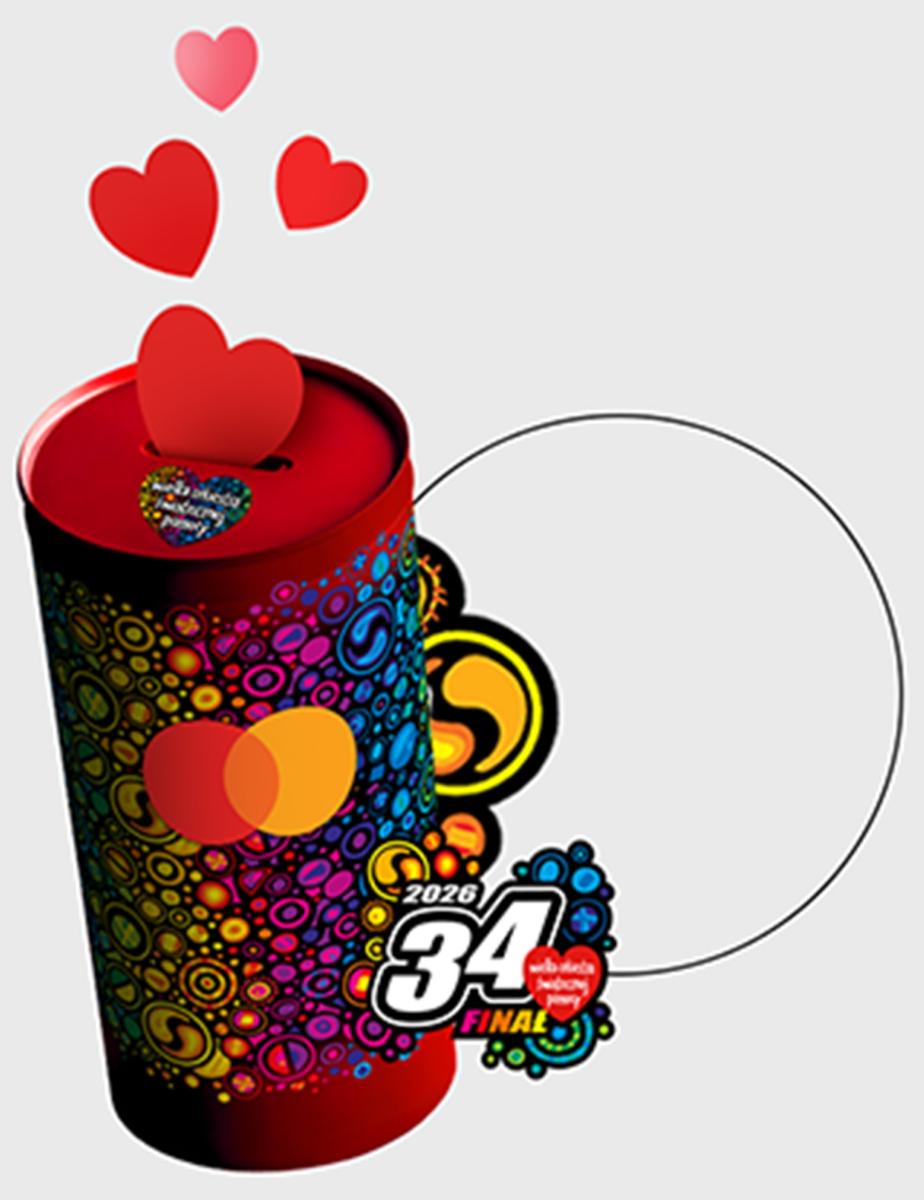 Zdjęcie przedstawia Skarbonkę Wielkiej Orkiestry Świątecznej Pomocy